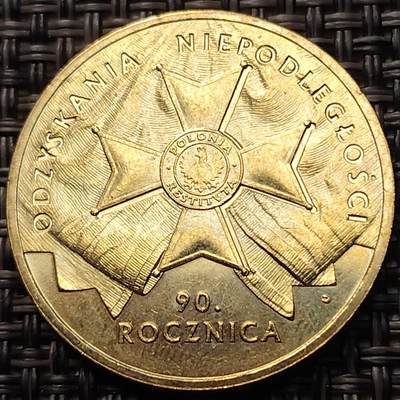 布加迪🐬～世界钱币(上海)🌾第 260 期 /  各国套币和散币 - 波兰🇵🇱 2008年 2兹罗提纪念币 独立90周年