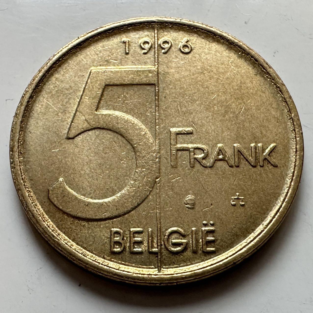 🌹外币初藏🌹🐯2025年第129场  每周二四六晚8️⃣点 接代拍 比利时1996年五法郎