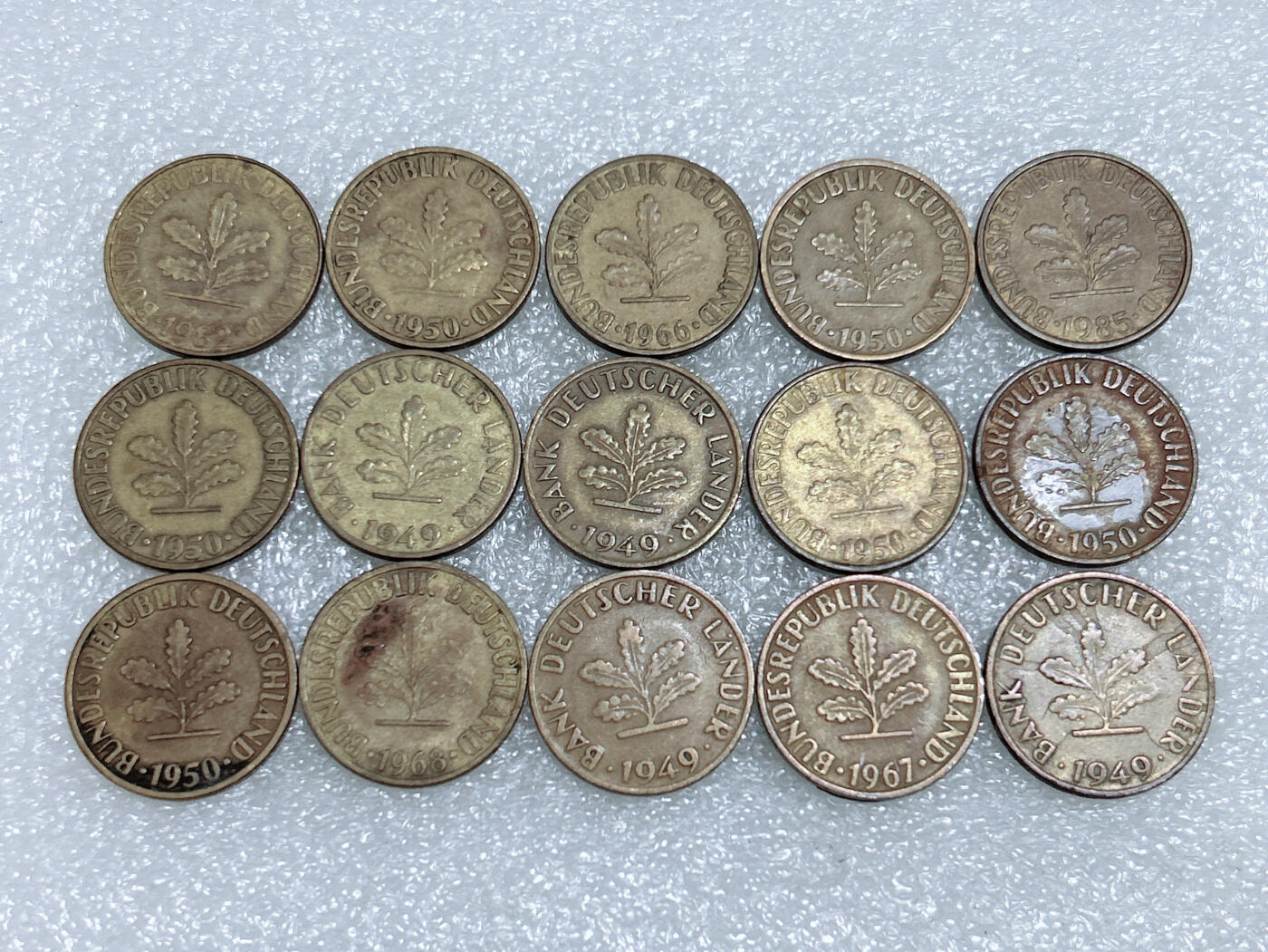 第一海外回流一元起拍收藏 散集专场  第268期 德国10芬尼硬币 15枚