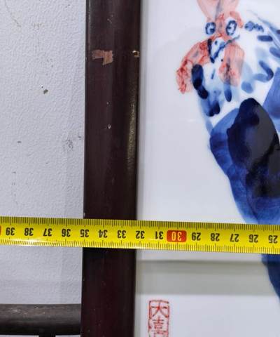 名家青花鸡瓷板画陈太明