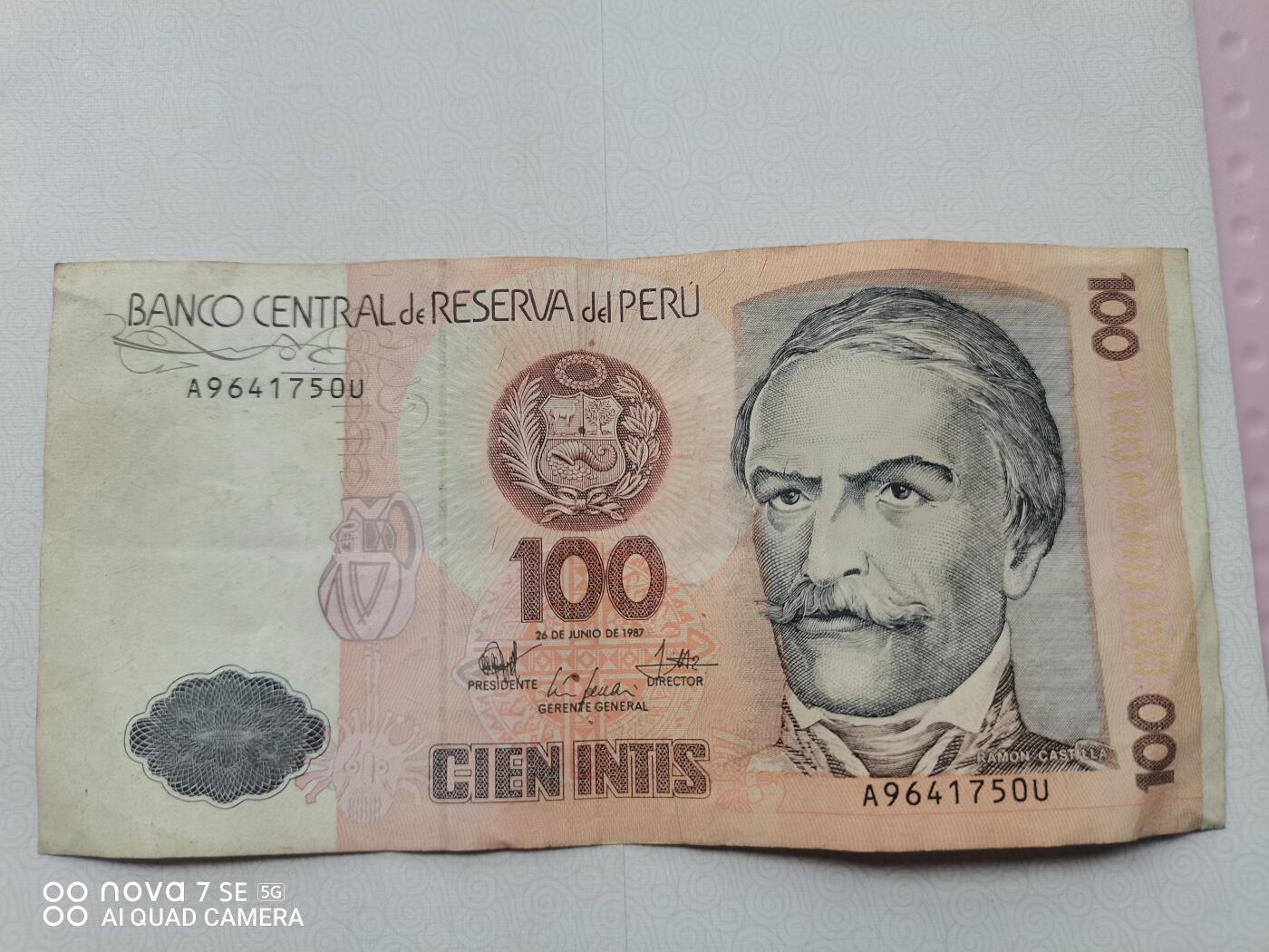 纸币 秘鲁100元