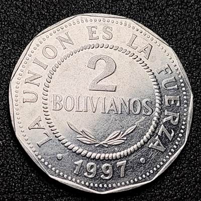 泉币菌-第130场-精品福利场 - 原光 玻利维亚1997年 2玻利维亚诺 镍钢 27mm 