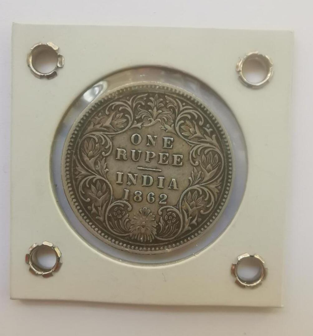 世界各国银币章专场（第24场） 首版1862年英属印度维多利亚女王1卢比银币美品