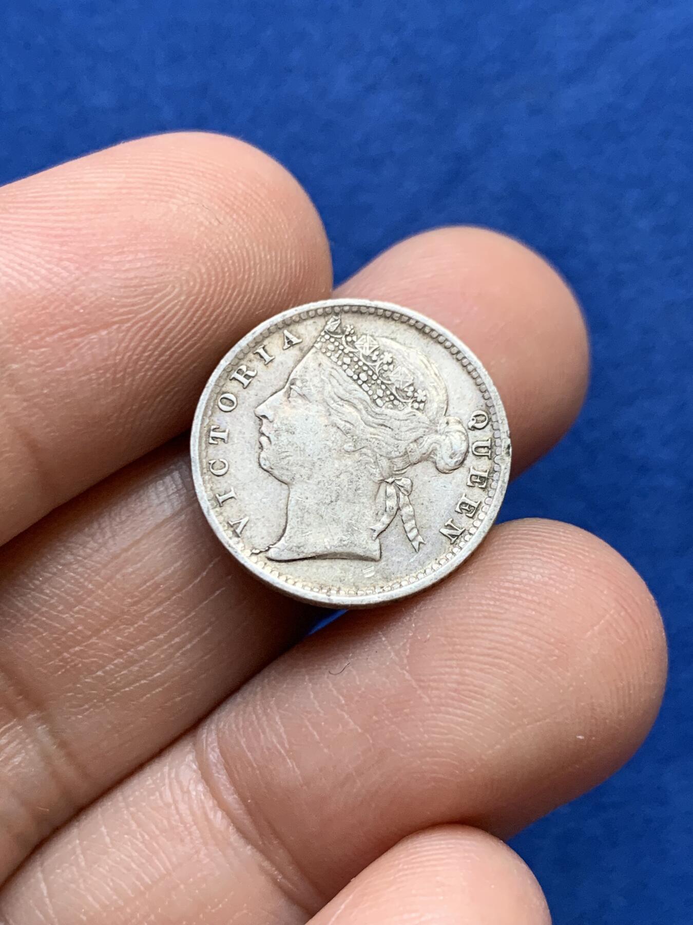 《竞宝斋》第439场 周日，周一，周二 3场连拍 （全场包邮） 英属海峡殖民地1894年10分银币，品相不错的小银币。