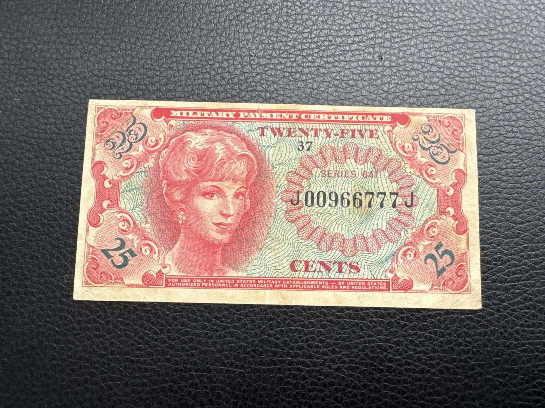 桂P钱币文化工作室拍卖第四十五期  美军越战1964年版25美分军票