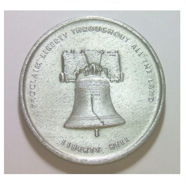 美国1900年前后 独立钟+独立厅尖塔高浮雕精制大合金章 50MM厚4MM