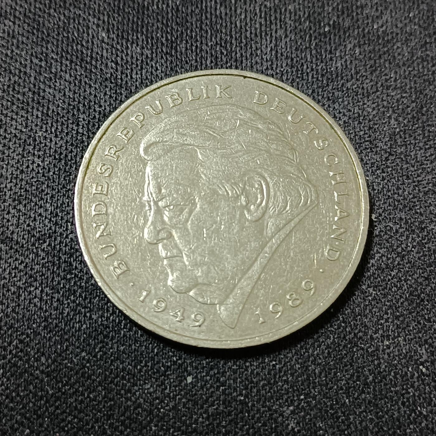 【游宝拍卖】乙巳蛇年88期 佣金1+6% 德国-2马克 1992年 弗朗茨·约瑟夫·施特劳斯(Franz Josef Strauß)