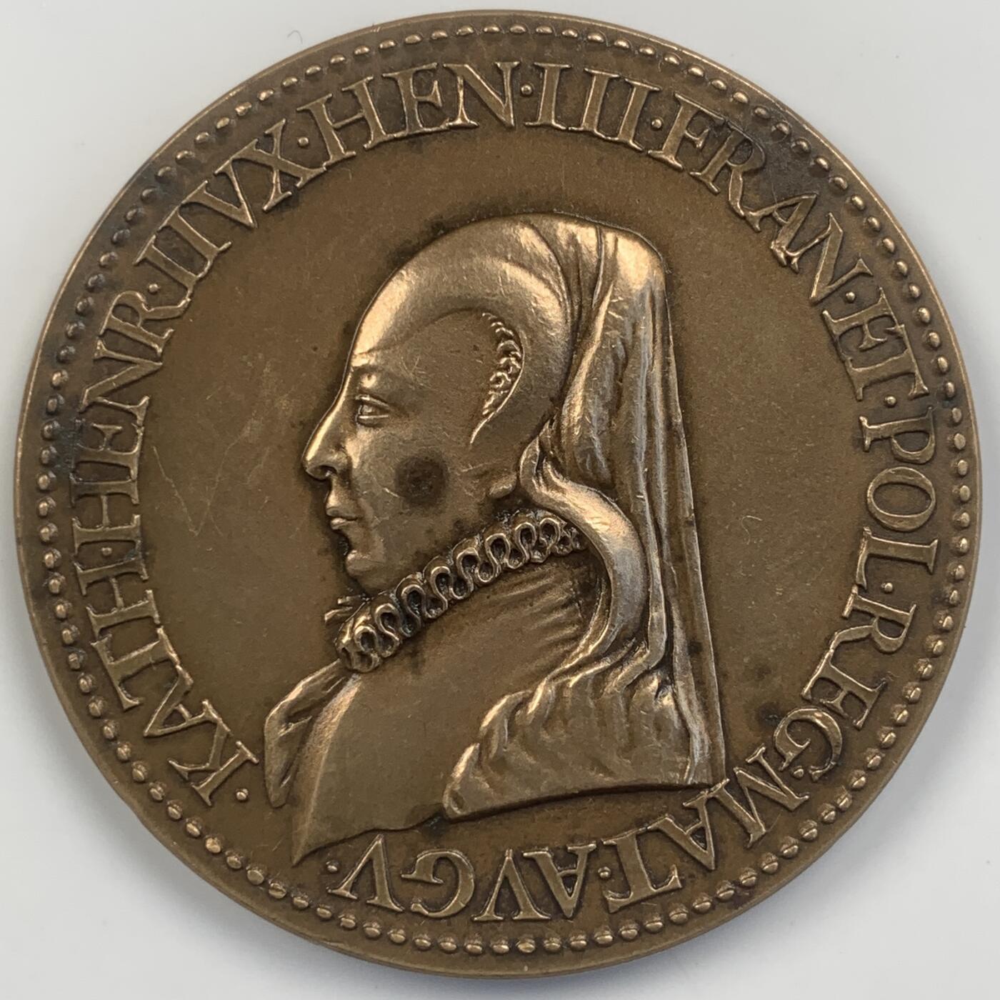 掌中浮雕-藏着的欧洲第042场 法国美第奇王后纪念铜章，42mm