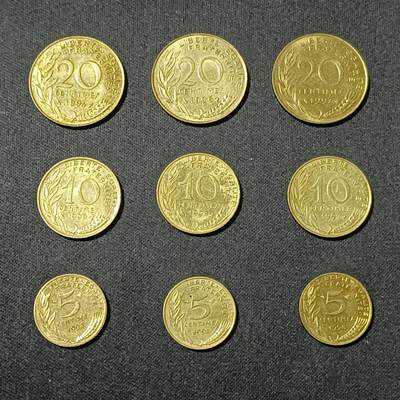 【游宝拍卖】乙巳蛇年88期 佣金1+6% - 法国铜币1组 90年代