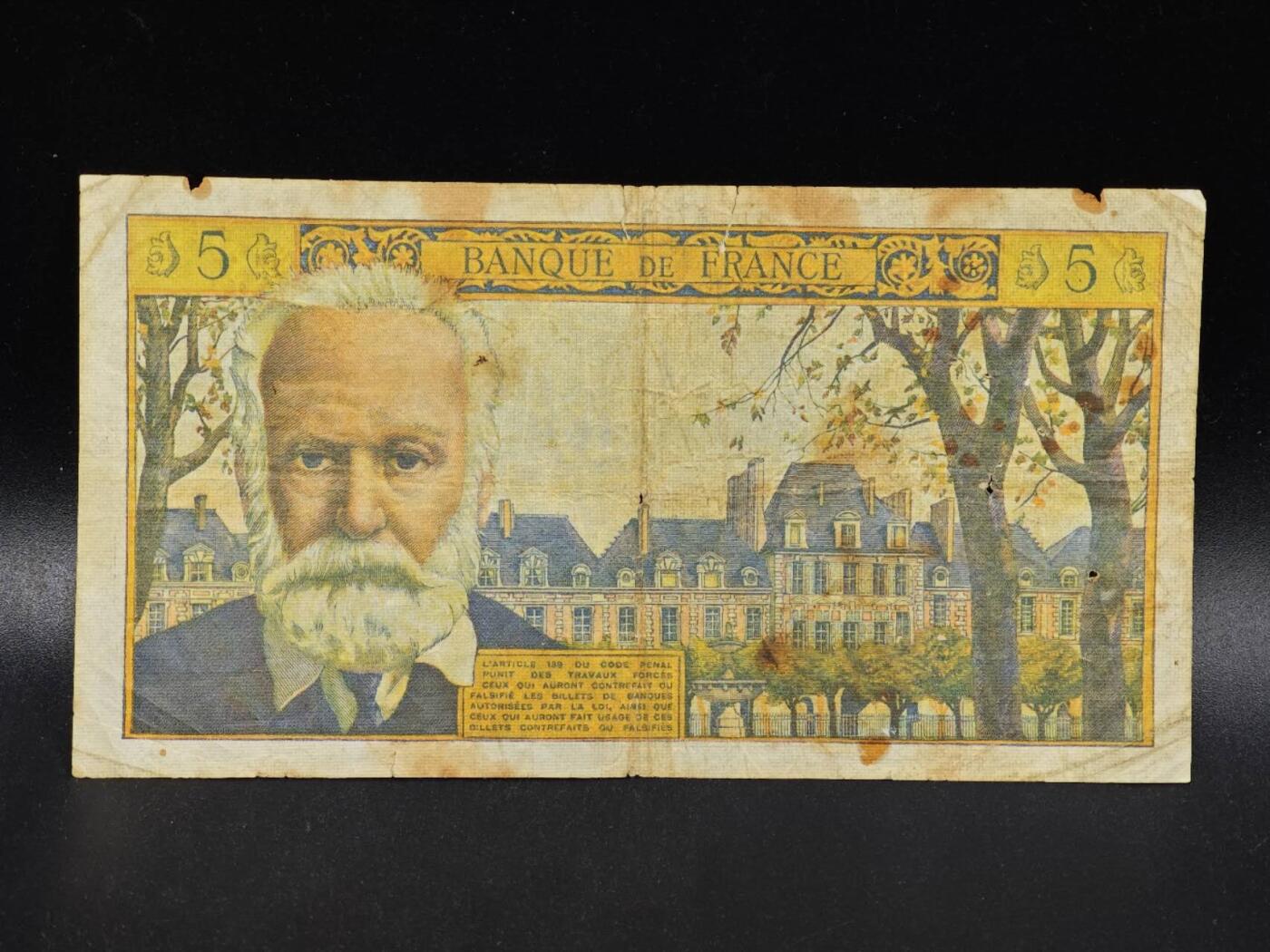 【淘币小摊】限时拍第八百拍  纸币场  满百包邮可预留两周  周一统一发货  法国1965年5法郎