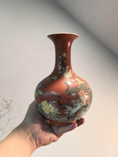 兰馨堂瓷器专场 - 老粉彩凤鸟瓷瓶