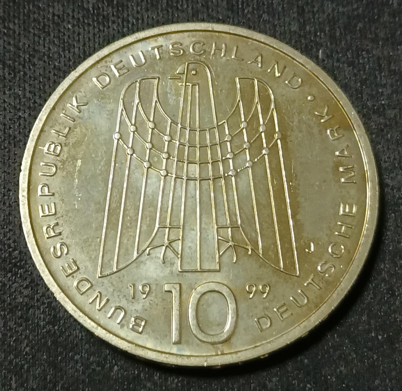 【游宝拍卖】乙巳蛇年88期 佣金1+6% 德国-10马克银币 1999年 15.5g Ag0.925 SOS儿童村建立50周年纪念币