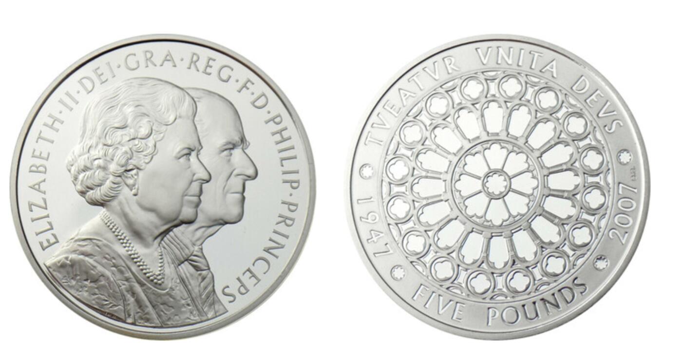 PThappally收藏第54次拍卖，英联邦地区硬币纸币 英国  2007 年 5 英镑 28.28g 铜镍币 PCGS MS68 