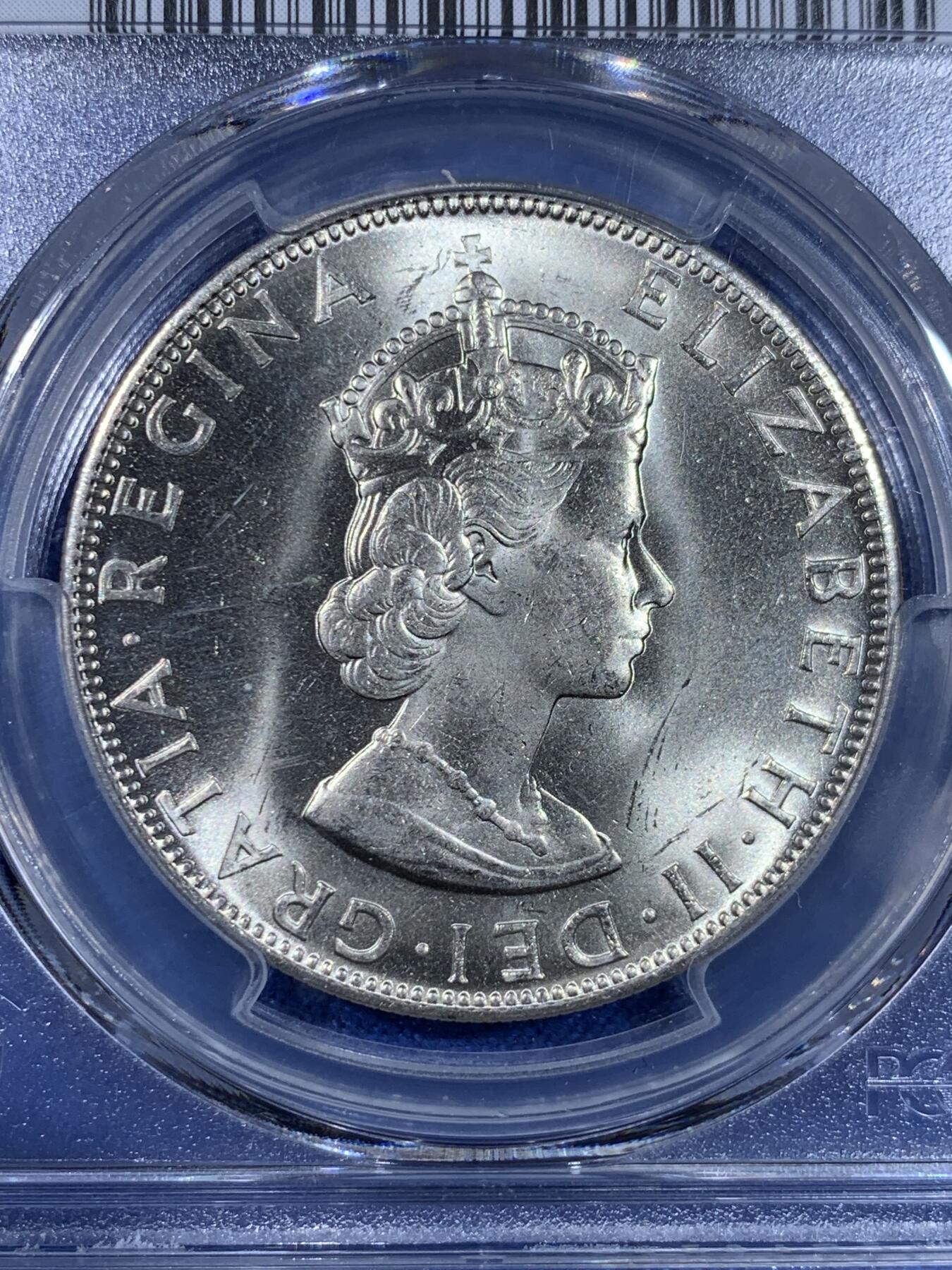 《竞宝斋》第439场 周日，周一，周二 3场连拍 （全场包邮） PCGS MS65 英属百慕大1964年1元银币 原光好品 细节见图