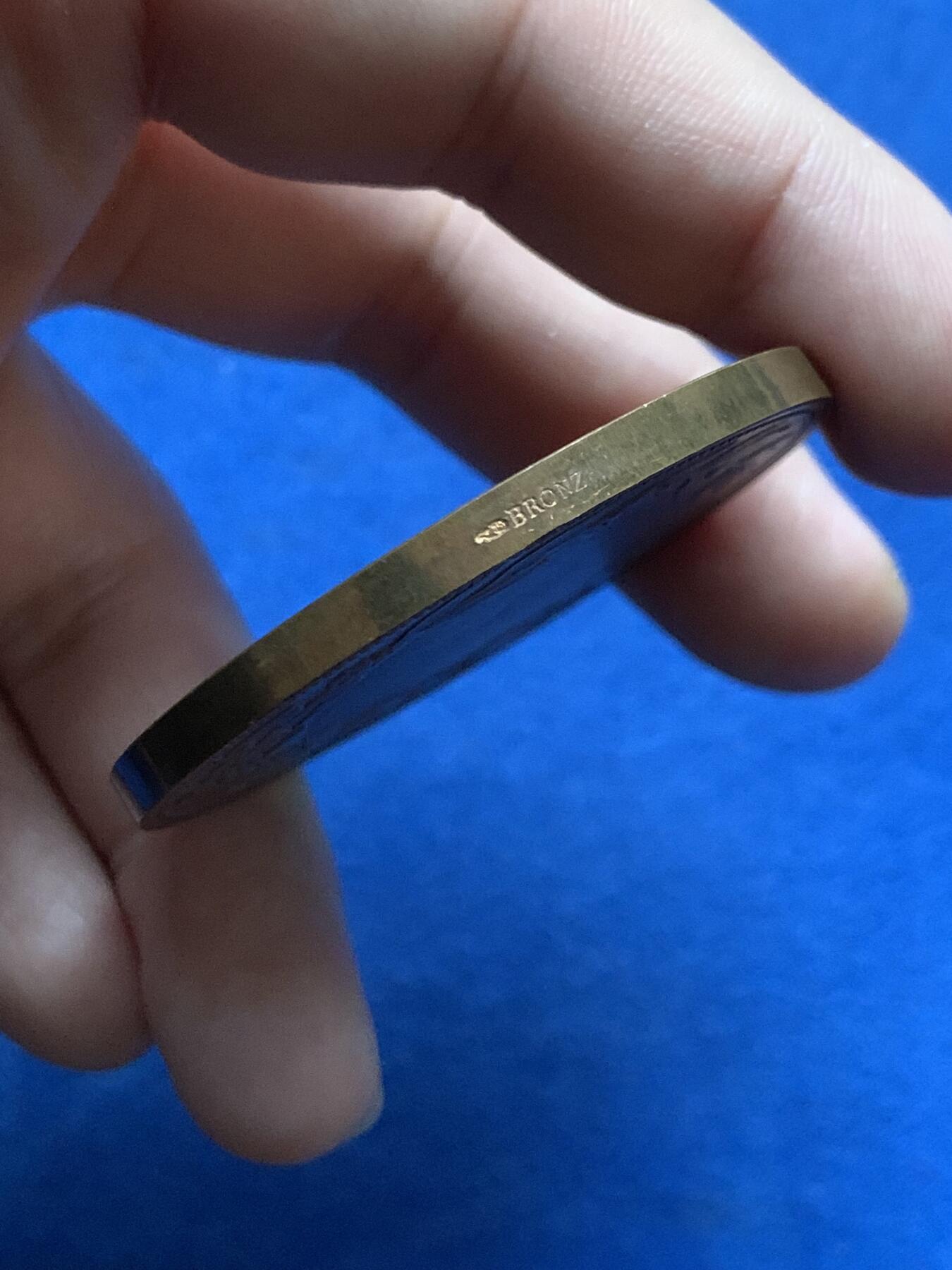 《竞宝斋》第439场 周日，周一，周二 3场连拍 （全场包邮） 法国反酗酒协会纪念铜章 63.2克 51mm 丰饶角铜标 带盒