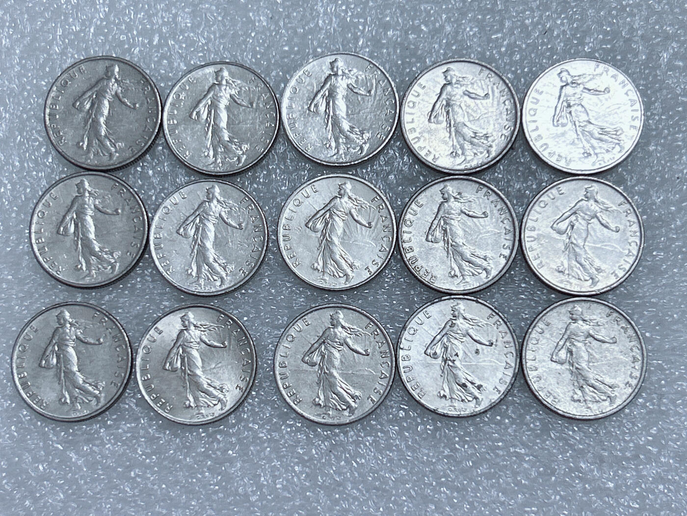 第一海外回流一元起拍收藏 散集专场  第268期 法国1/2法郎硬币 15枚