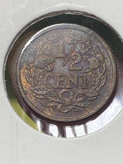 2025年第一百三十场(总第一百五十六场）外国好品纸夹散币场(免佣金) - 带光好品–荷兰🇳🇱1938年1/2分(威廉明娜女王第三版，15面大盾版，Grapes 葡萄标)