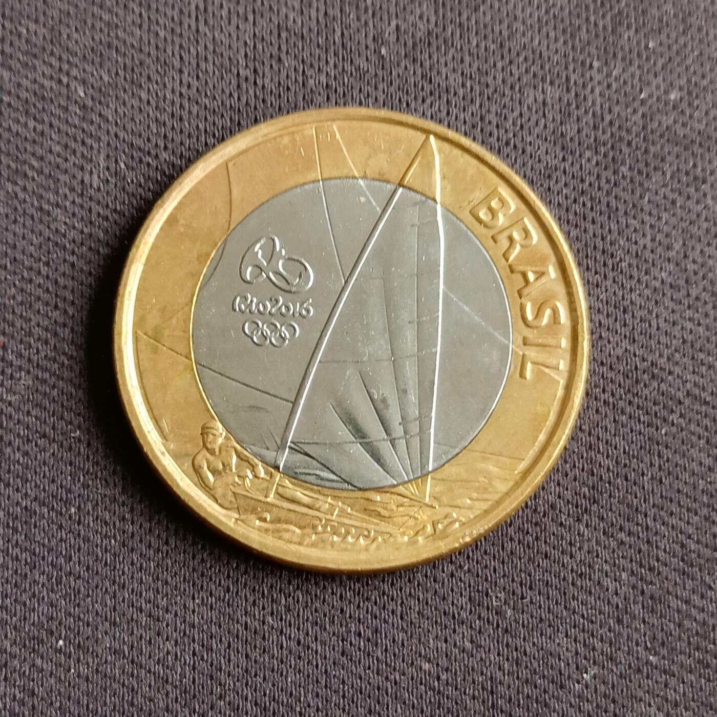 【游宝拍卖】乙巳蛇年88期 佣金1+6% 巴西-1瑞尔 2015年 里约奥运会纪念币