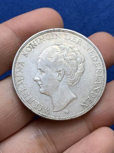 《竞宝斋》第439场 周日，周一，周二 3场连拍 （全场包邮） - 荷兰 1932年 威廉明娜 2.5盾银币