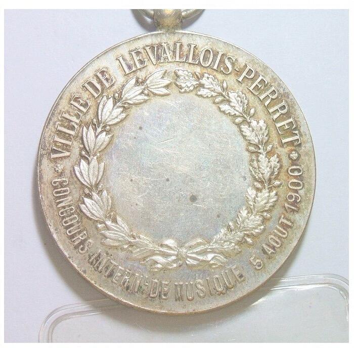 法国1900年 女神玛丽安娜高浮雕精制大镀银章 42MM