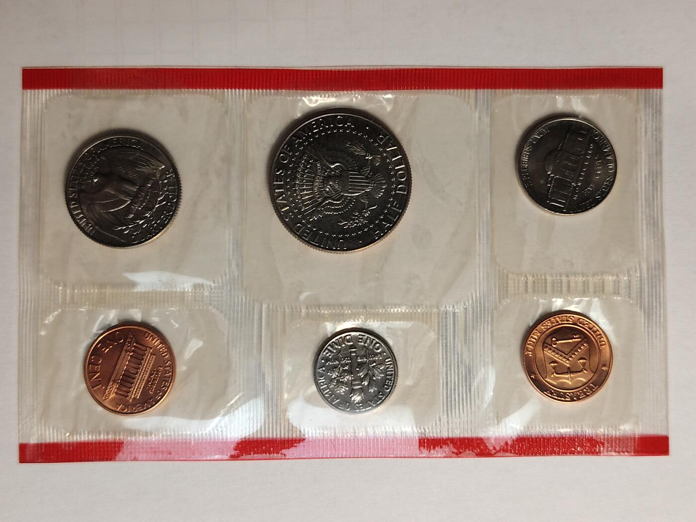 布加迪🐬～世界钱币(上海)🌾第 260 期 /  各国套币和散币 美国🇺🇸 1989年 6枚套币(红边) 丹佛造币厂