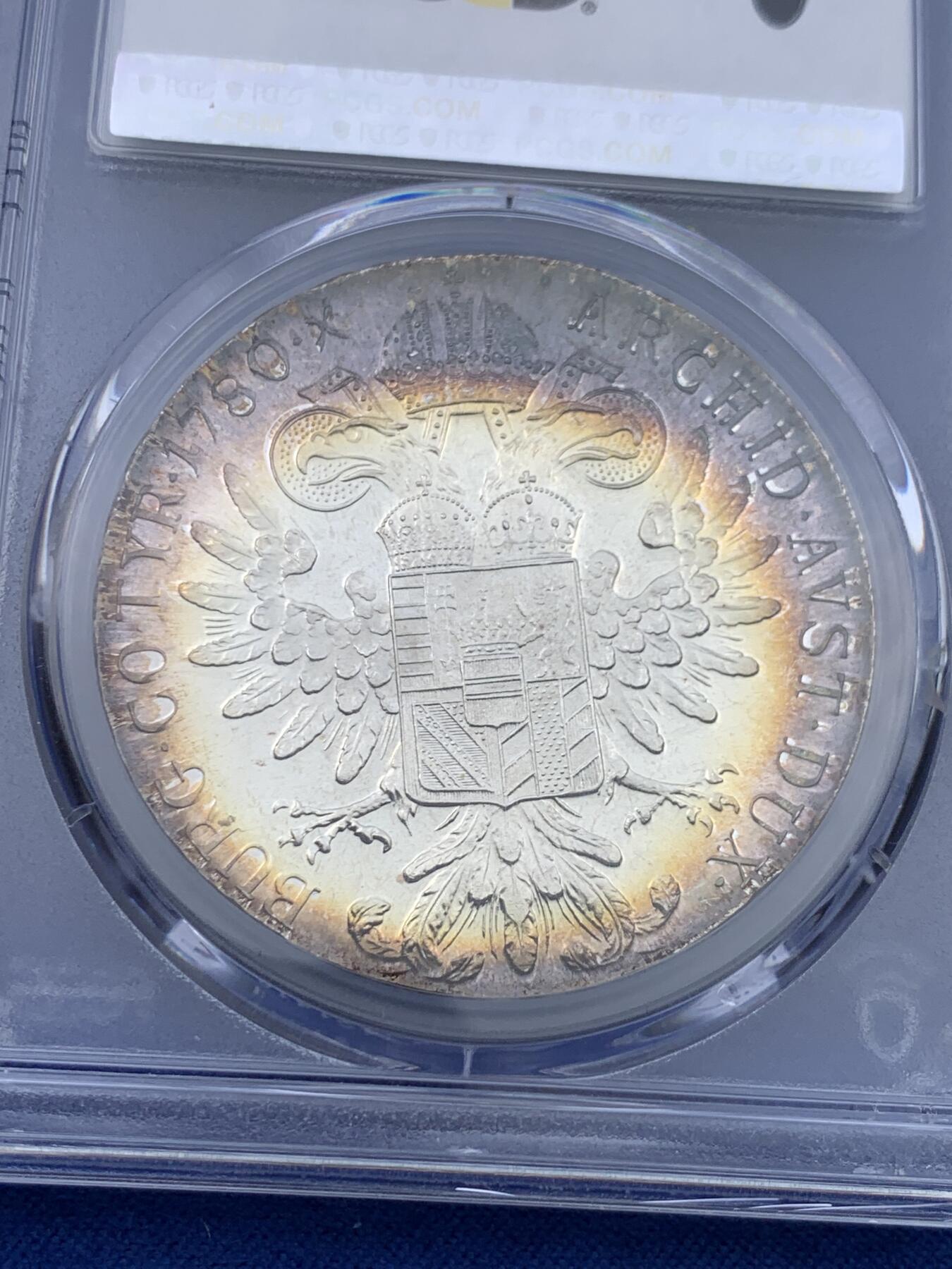 《竞宝斋》第439场 周日，周一，周二 3场连拍 （全场包邮） PCGS PR67CAM 1780年奥匈帝国大奶妈银币 PR精制币 顶级原光五彩 非常漂亮
