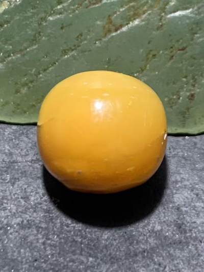 高玉化缅甸黄玉通货老形桶珠一颗！ - 高玉化缅甸黄玉通货老形桶珠一颗！