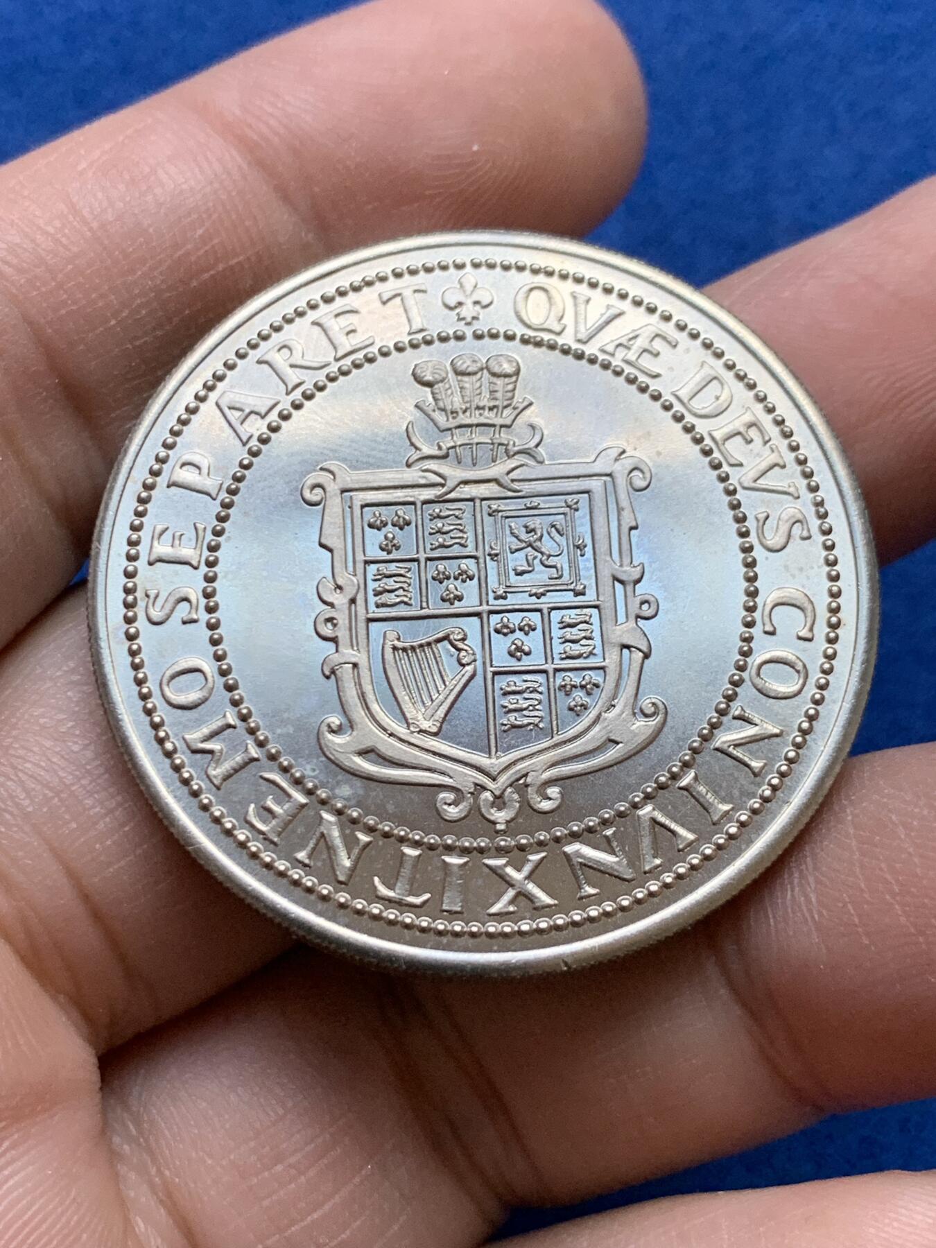 《竞宝斋》第439场 周日，周一，周二 3场连拍 （全场包邮） 仿英国詹姆斯六世30先令纪念章 24.7克 38mm