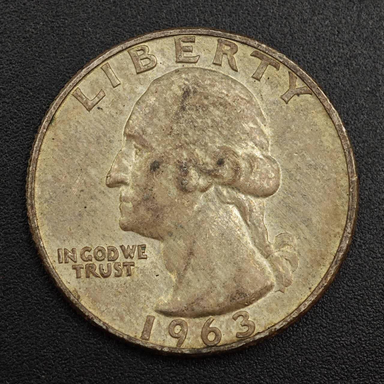 【淘币小摊】实时拍第七百九十九拍   银币套币场   满百包邮可预留二周 每周一统一发货   美国1963年25分银币