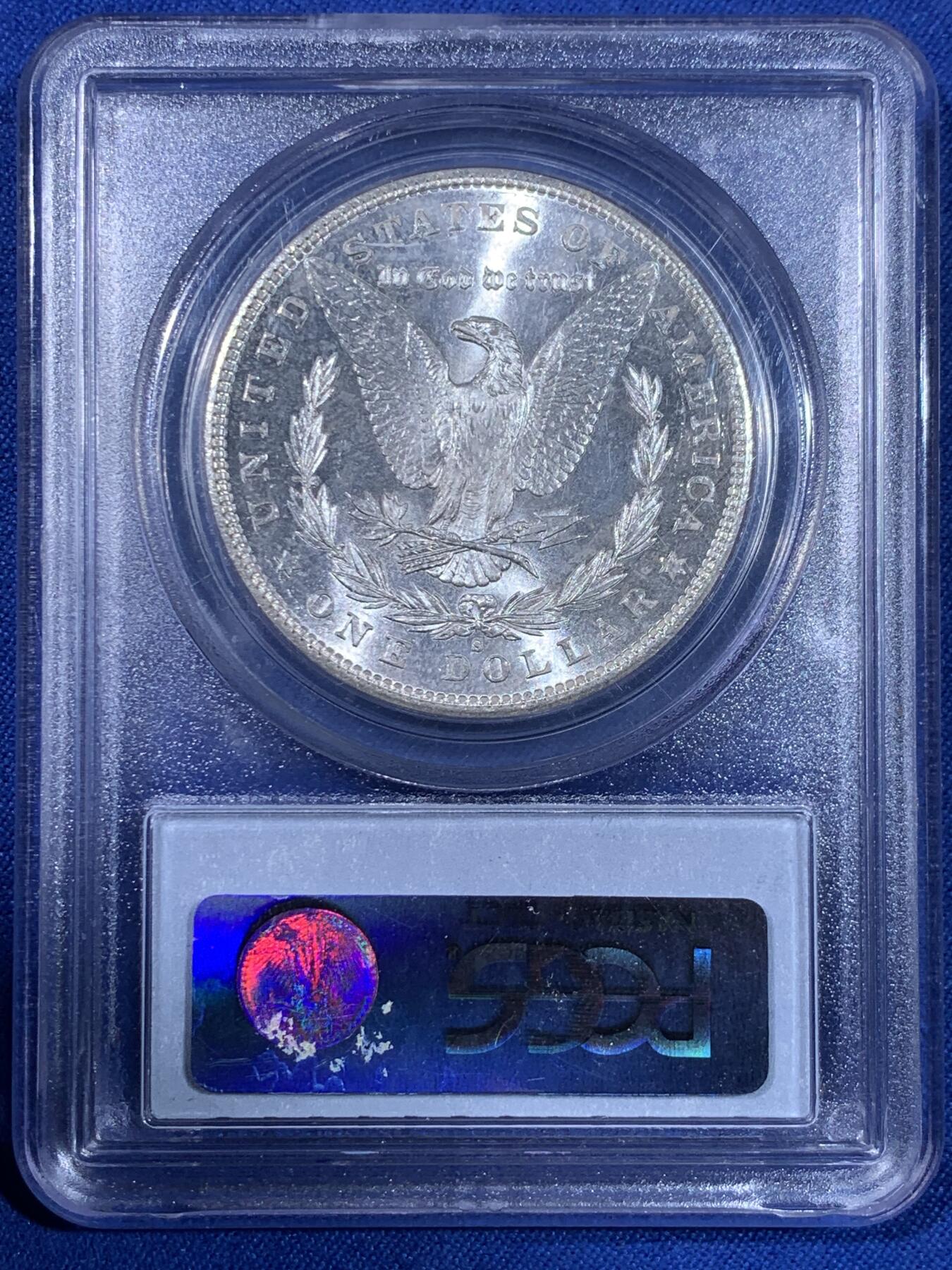 《竞宝斋》第439场 周日，周一，周二 3场连拍 （全场包邮） PCGS MS63 美国1881年摩根银币 绝版早期盒，模具初深打，有类镜面感，状态极佳，转光强烈