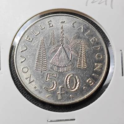 KK钱币收藏小铺  第372场  2月预留时间 周末发货 -  1972法属新喀里多尼亚50法郎