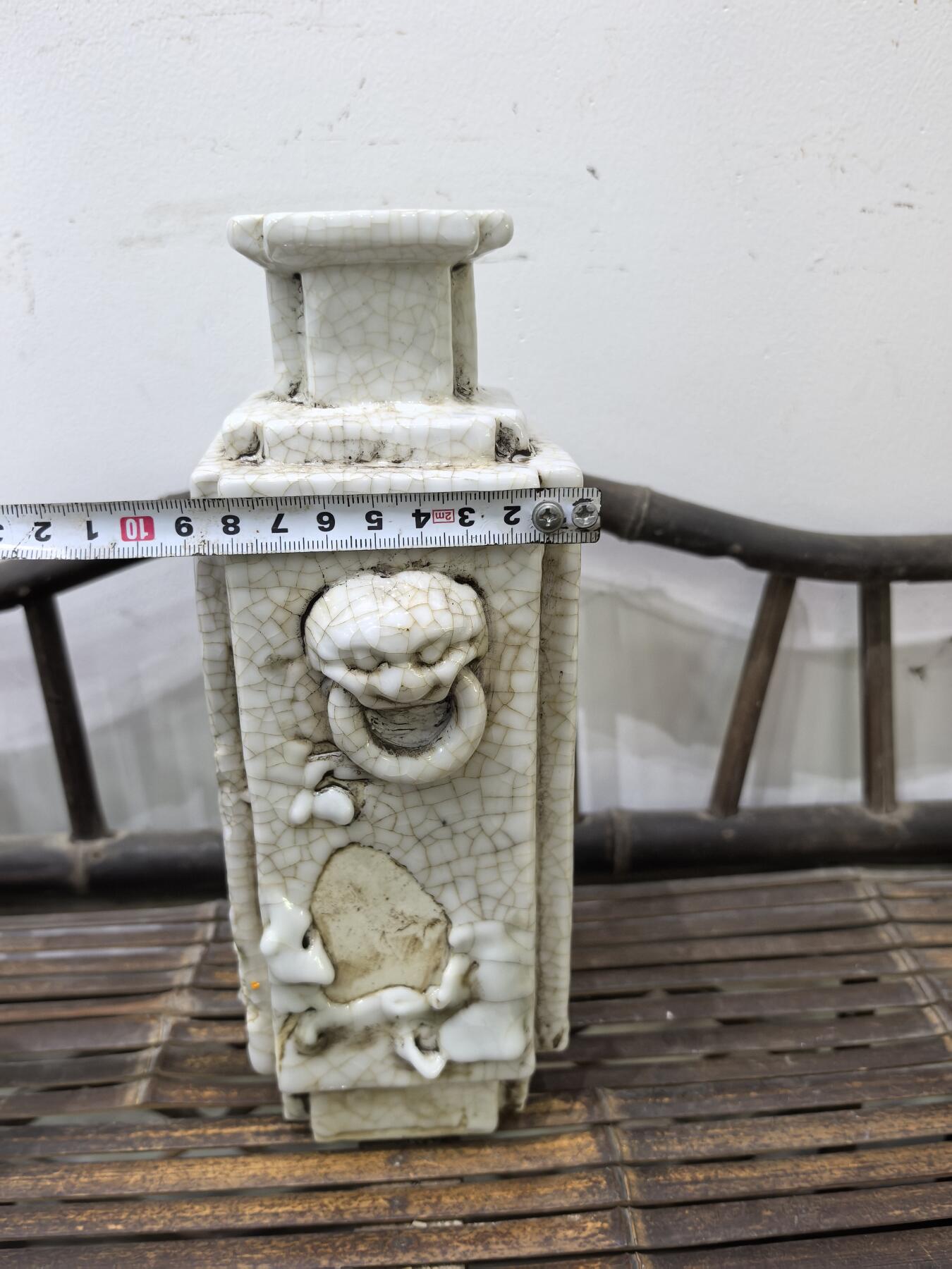 兰馨堂瓷器专场 清代哥釉开碎片瓷四方瓶