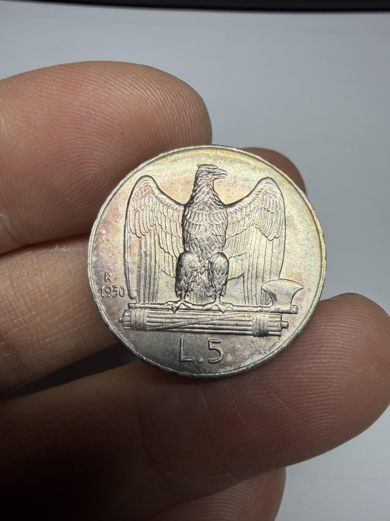 2025年集古藏今外币拍卖第十期-第7场—（总第287拍），可以寄存60天，满160元包邮。 带光1930年意大利5里拉