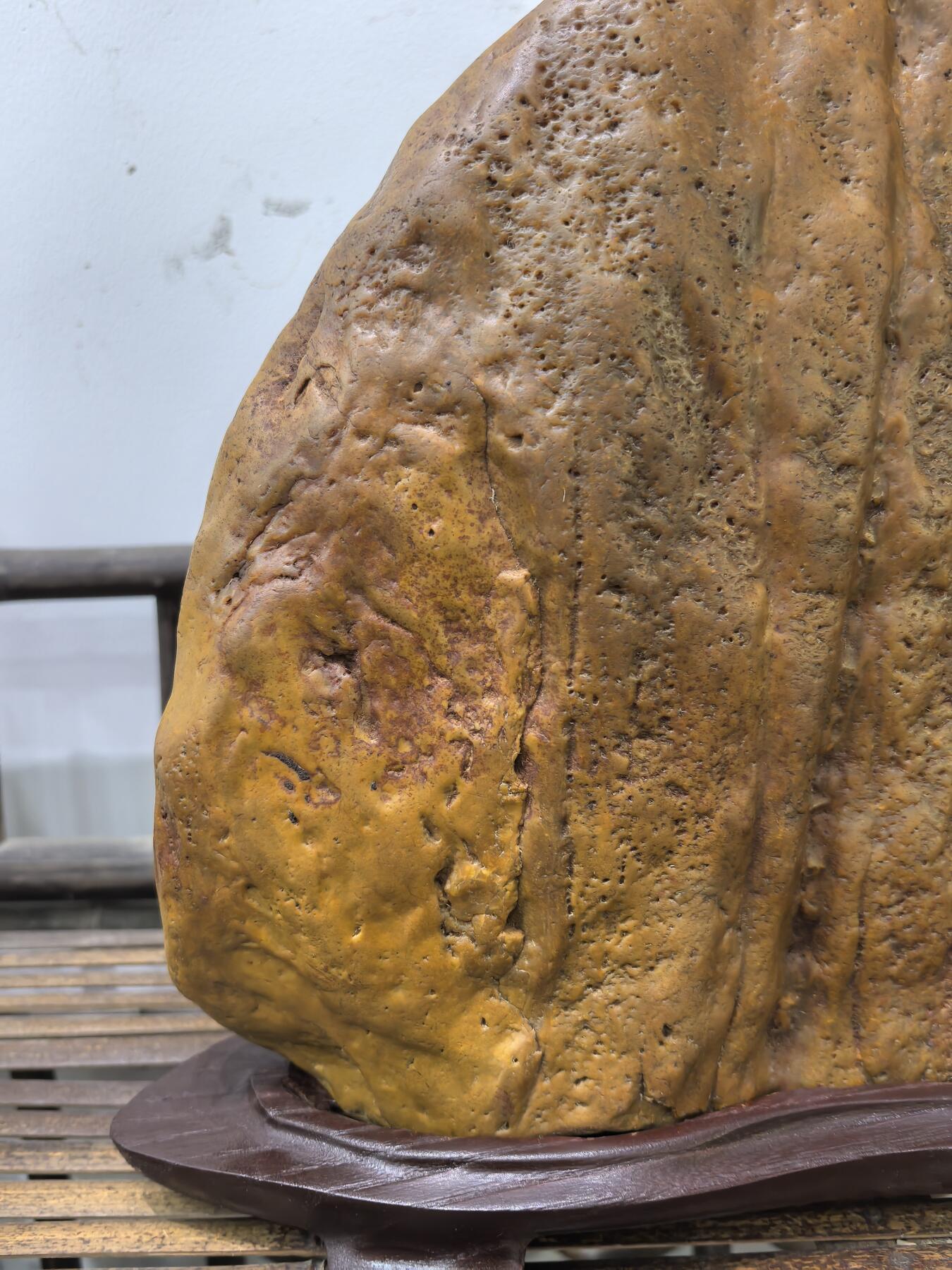 兰馨堂古玩杂项专场 老黄蜡石山子摆件