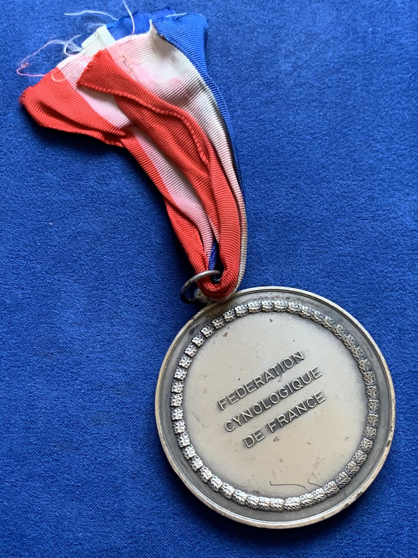 《竞宝斋》第439场 周日，周一，周二 3场连拍 （全场包邮） 法国犬业联合会镀银纪念章 总重约84.5克 59.8mm