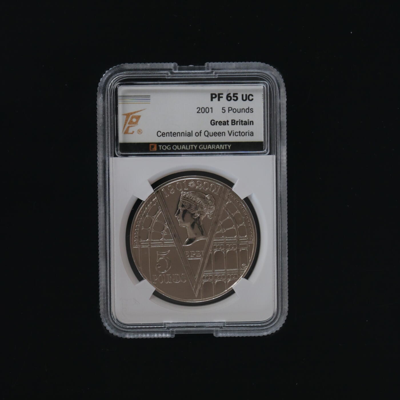 PThappally收藏第54次拍卖，英联邦地区硬币纸币 英国 2001 年 “维多利亚女王逝世百年” 5 英镑纪念币 TQG PF 65UC 珍稀币种