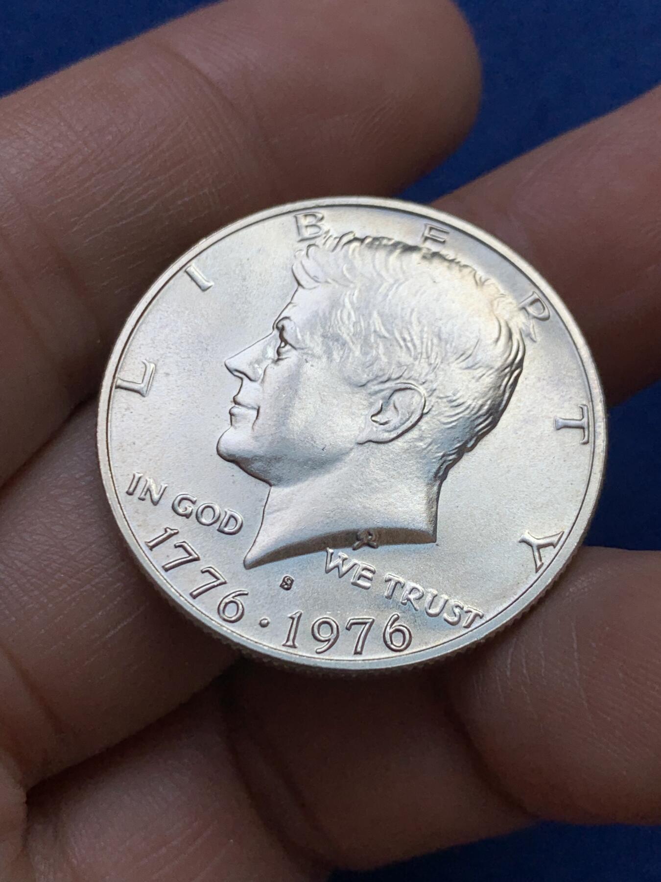 《竞宝斋》第439场 周日，周一，周二 3场连拍 （全场包邮） 美国1976年建国两百周年肯尼迪半美元银币