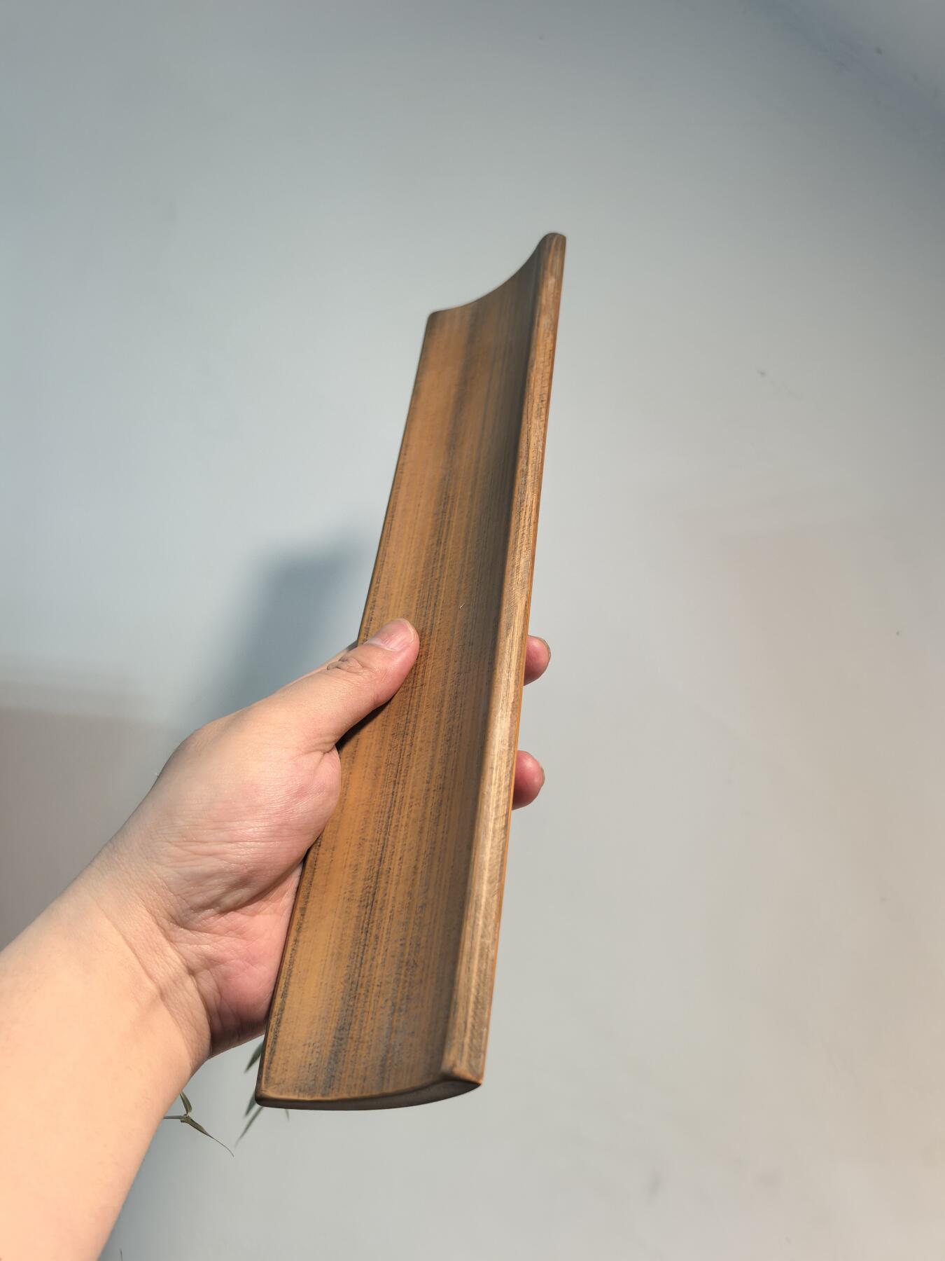 兰馨堂古玩杂项专场 老竹雕臂搁镇纸案头摆件 秋耀金萍 