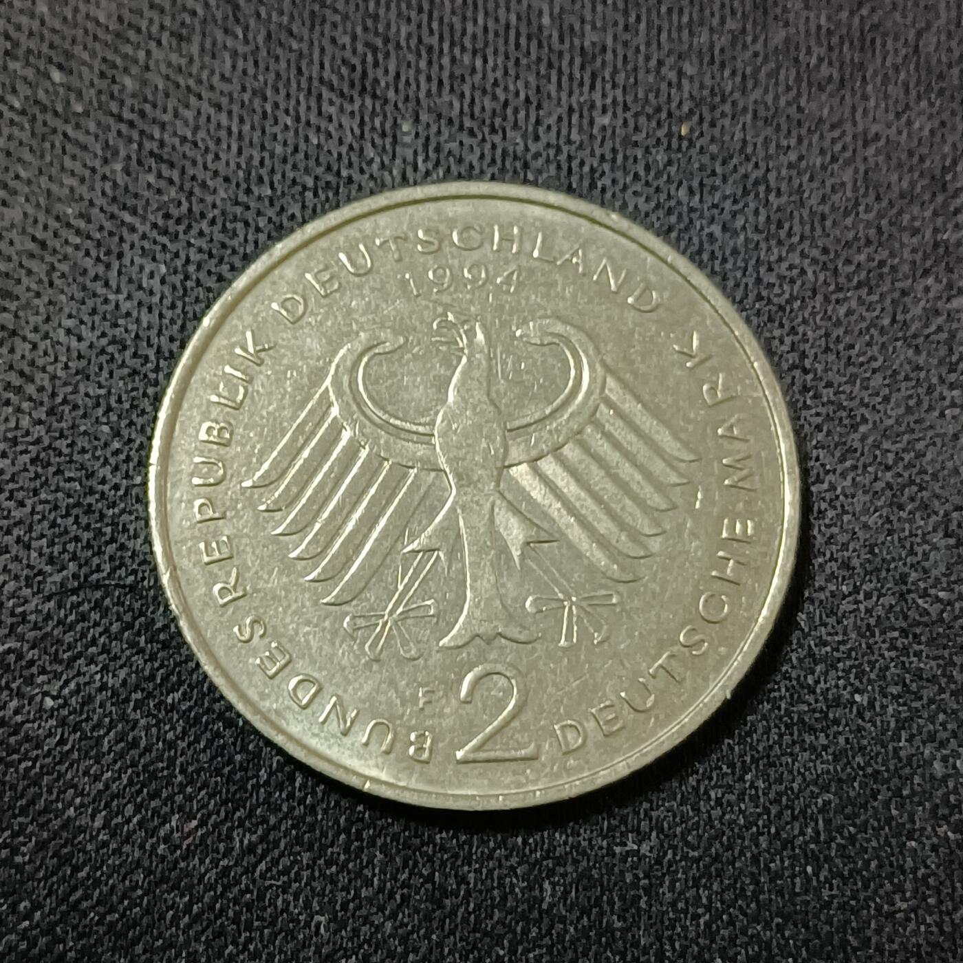 【游宝拍卖】乙巳蛇年88期 佣金1+6% 德国-2马克 1994年 维利·勃兰特(Willy Brandt)