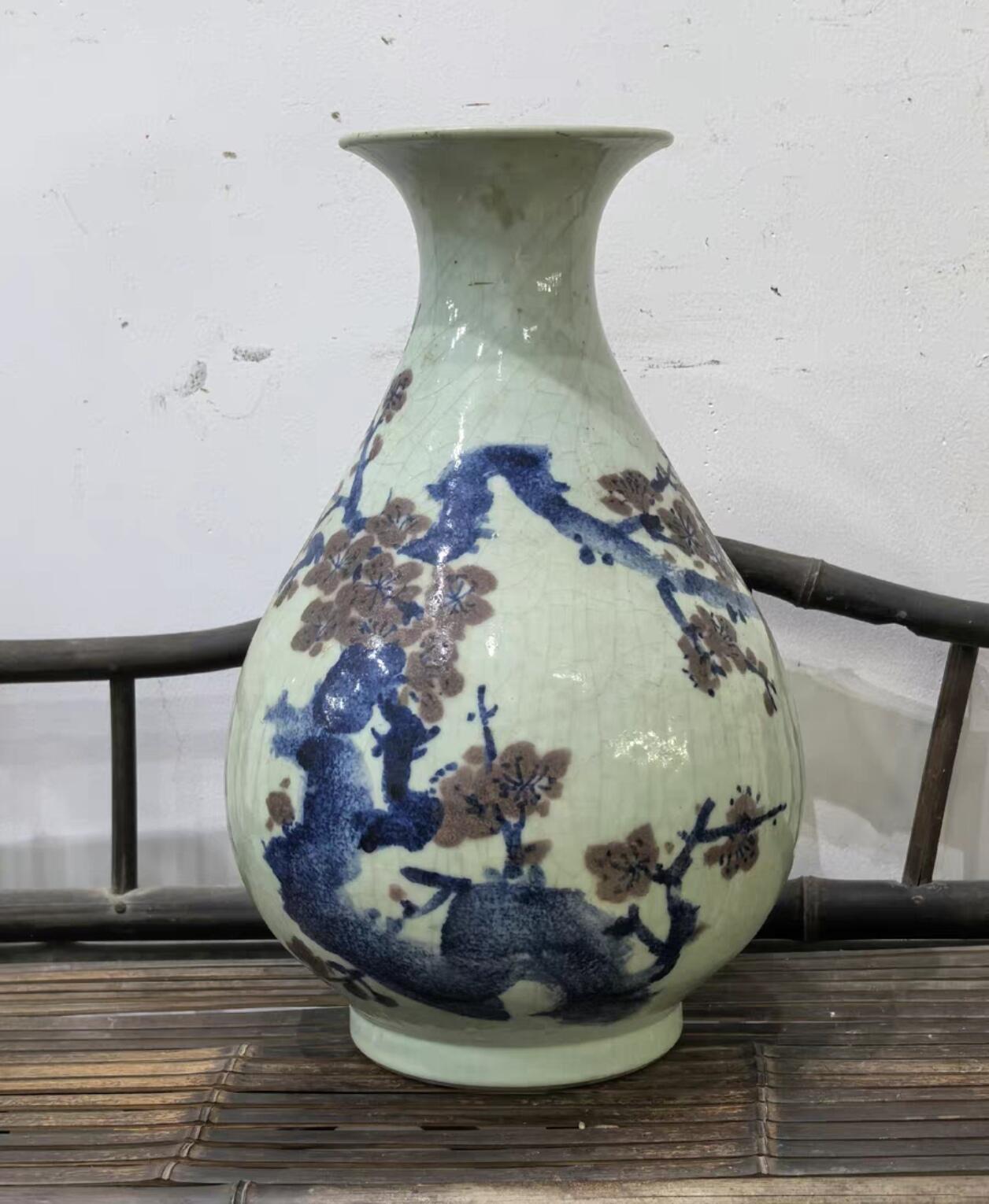 兰馨堂瓷器专场 建国瓷厂景德镇曾勇大师青花釉里红玉壶春瓶