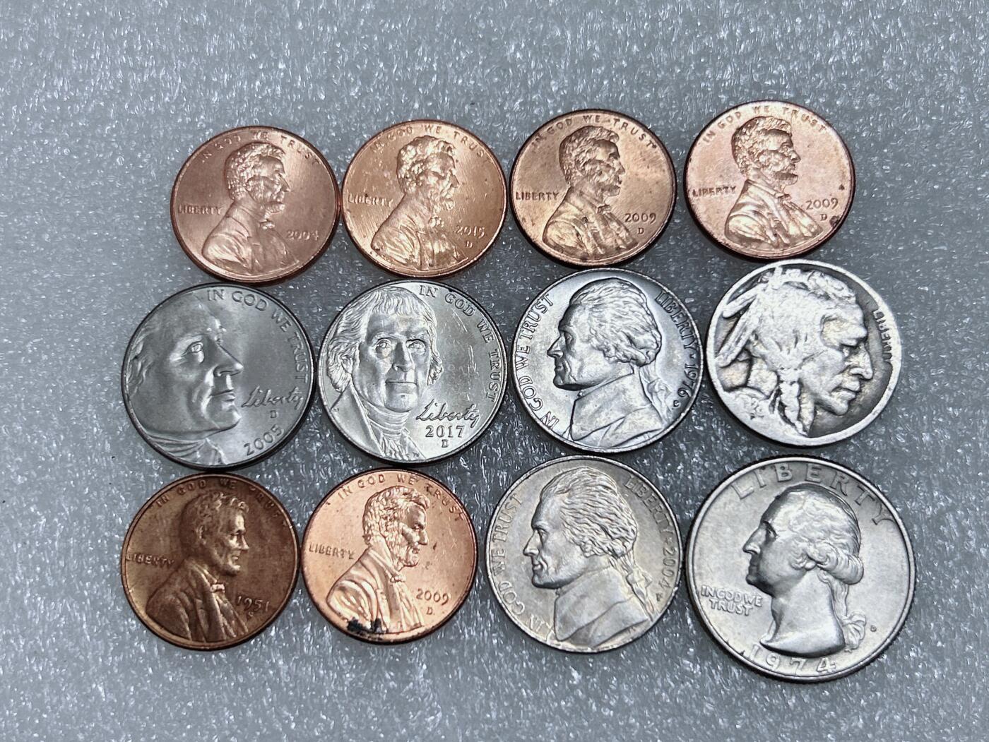 第一海外回流一元起拍收藏 散集专场  第268期 美国不同版本硬币 12枚