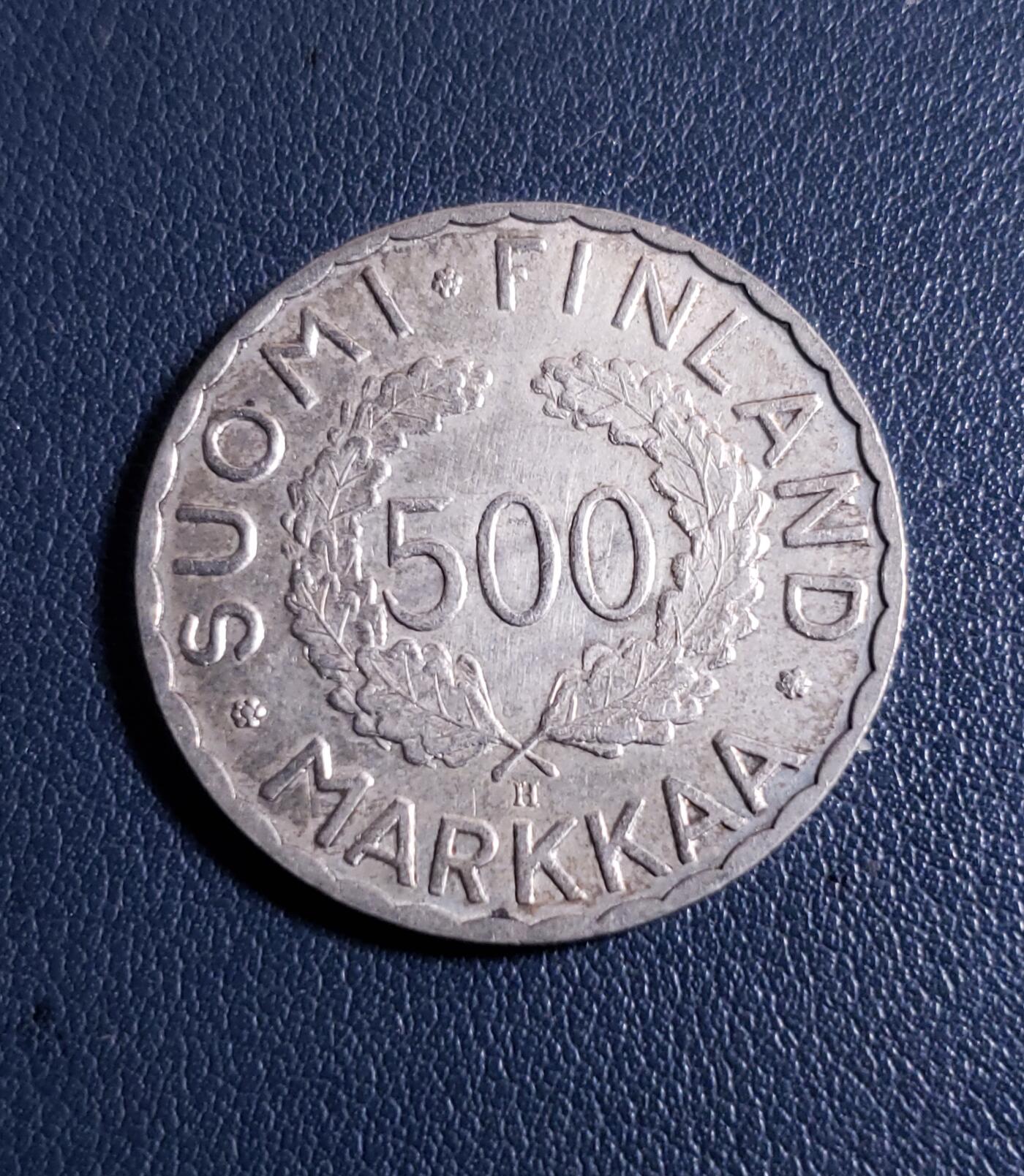 世界各国银币章专场（第24场） 1952年芬兰奥林匹克运动会五环标志500马克银币