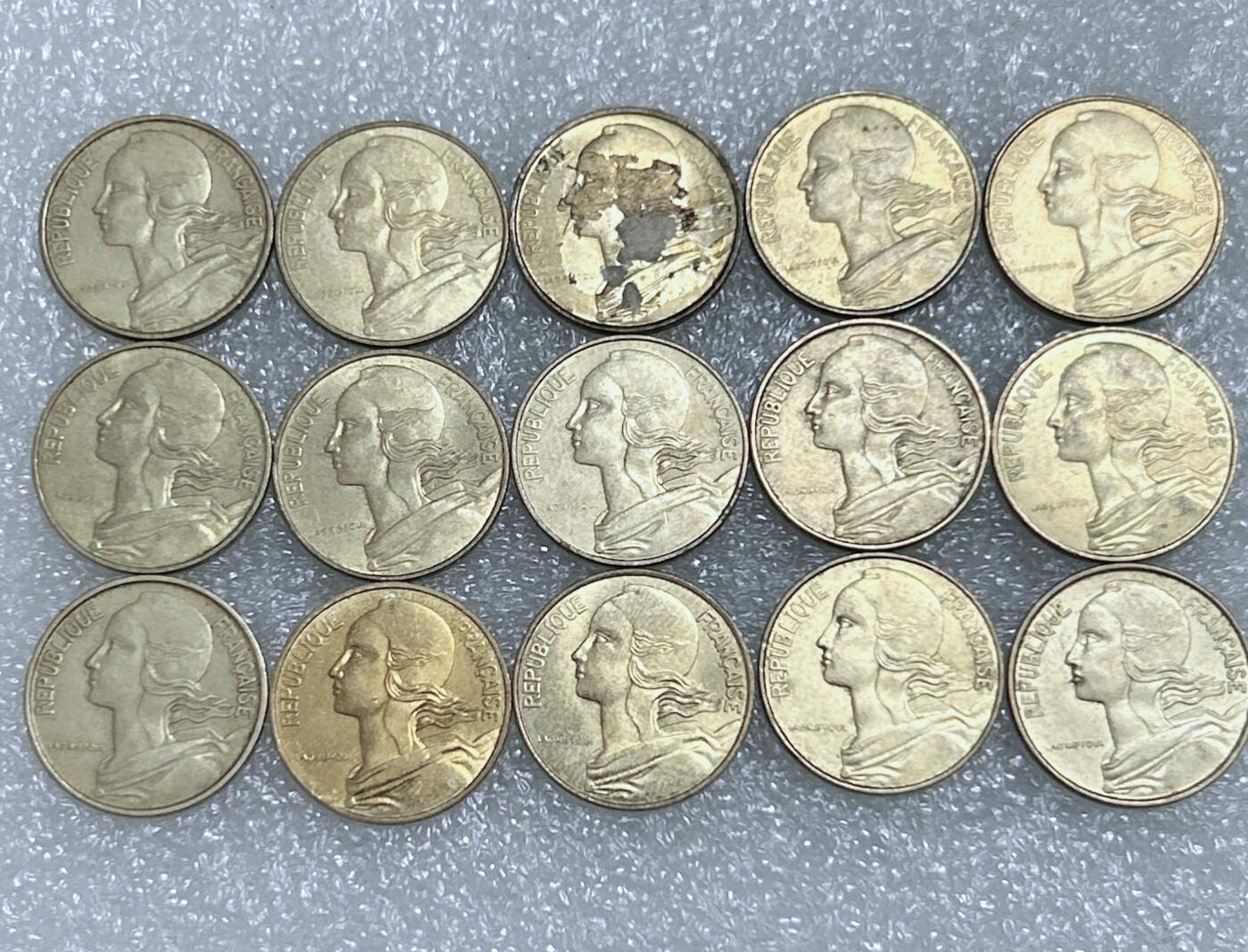 第一海外回流一元起拍收藏 散集专场  第268期 法国10分 15枚 带光品