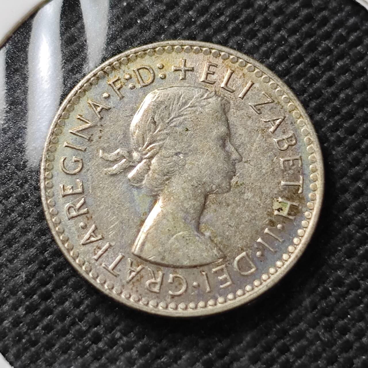 KK钱币收藏小铺  第373场  2月预留时间 周末发货  1956澳大利亚3便士银币