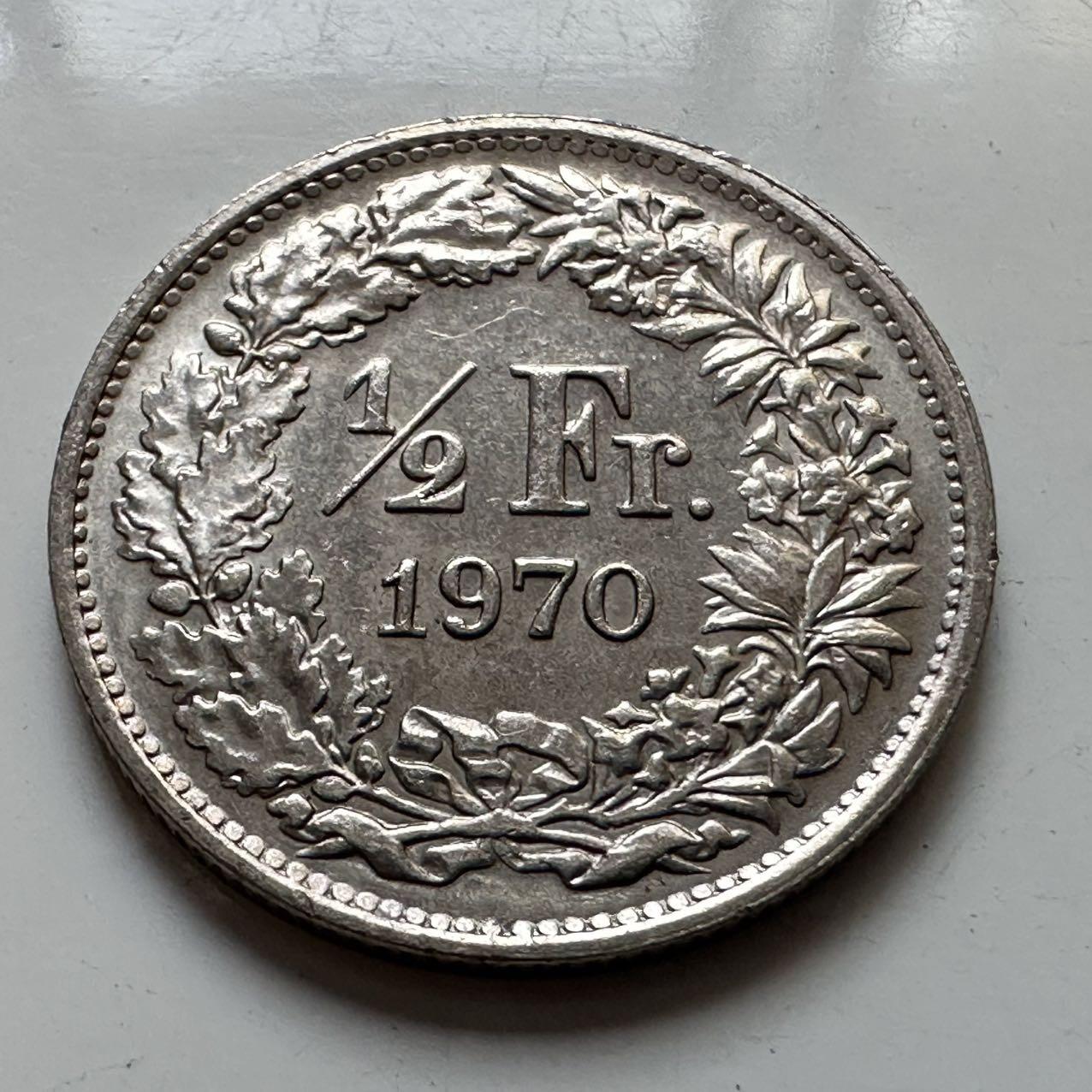 🌹外币初藏🌹🐯2025年第129场  每周二四六晚8️⃣点 接代拍 瑞士1970年1/2法郎