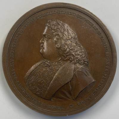 掌中浮雕-藏着的欧洲第042场 - 1700年沙俄政治家费奥多尔·阿列克谢耶维奇·戈洛文伯爵荣誉纪念章，他在彼得大帝统治时期担任外交部长，并成为第一任总理，58mm