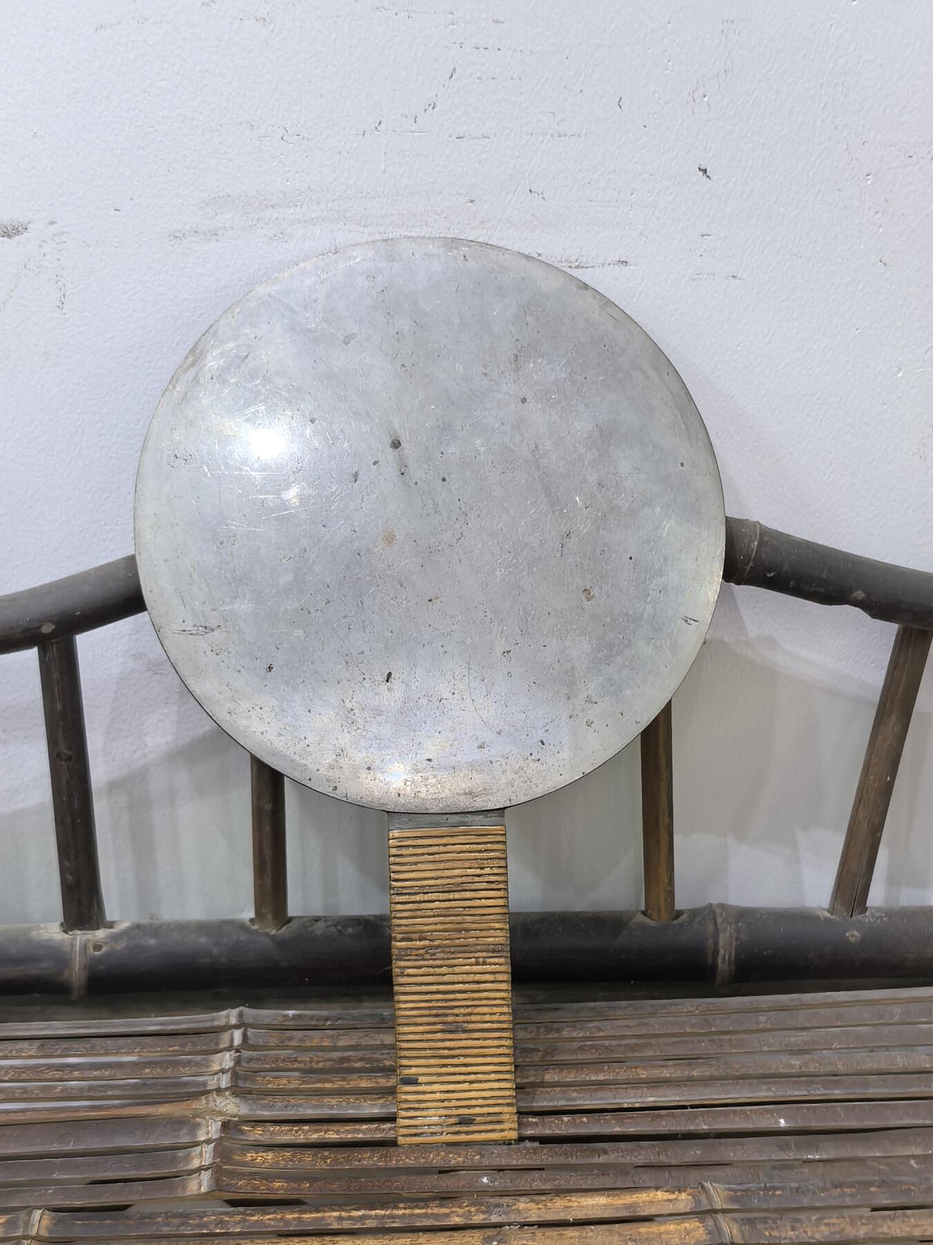 兰馨堂竹雕杂项专场 日本回流老铜镜 松鹤纹饰  