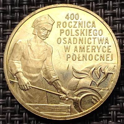 布加迪🐬～世界钱币(上海)🌾第 260 期 /  各国套币和散币 - 波兰🇵🇱 2008年 2兹罗提纪念币 北美定居者400周年 27mm