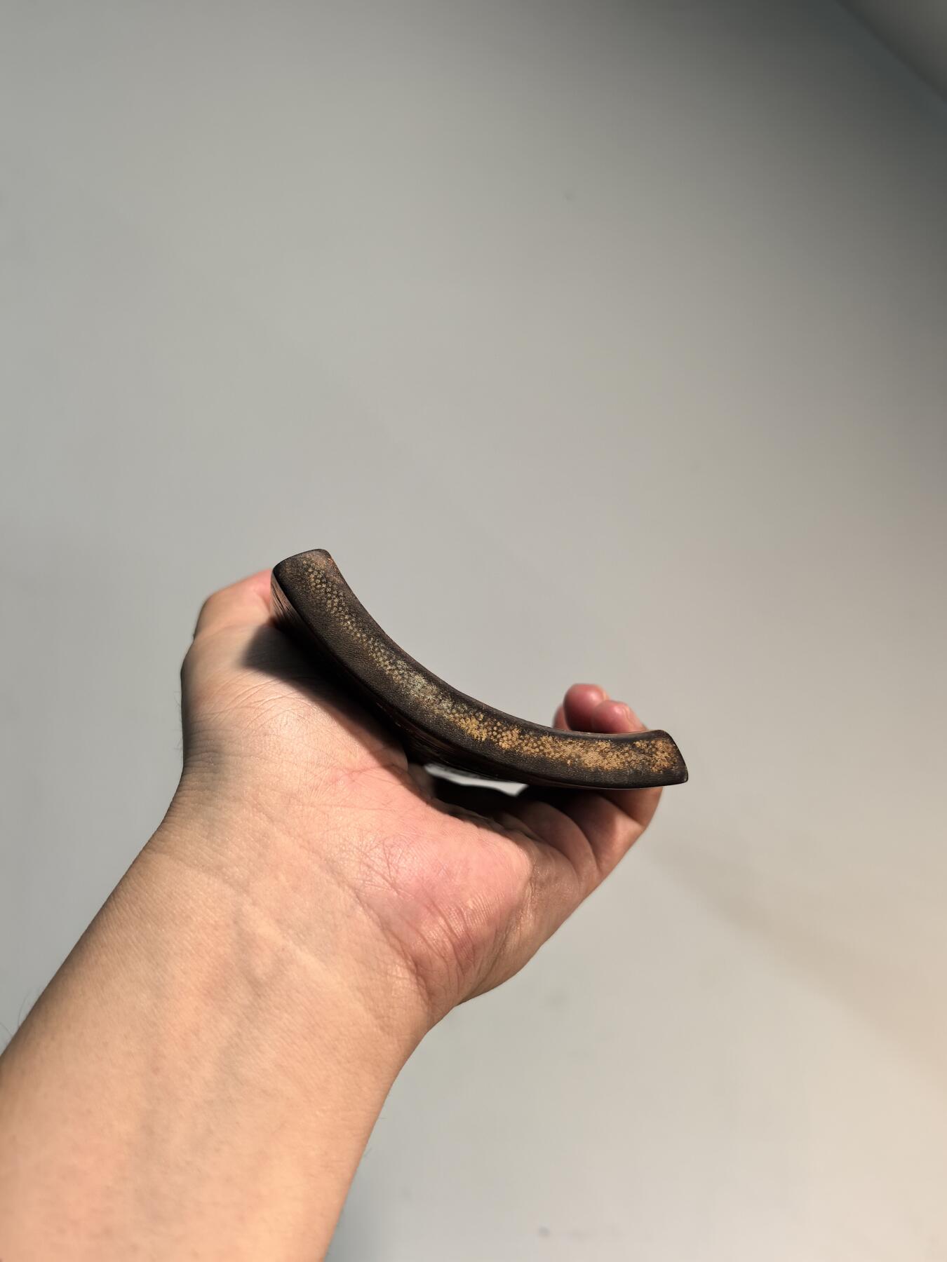 兰馨堂古玩杂项专场 竹雕罗汉诗文臂搁 