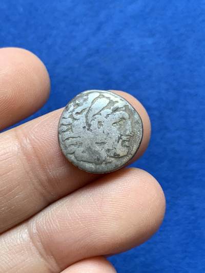 《竞宝斋》第439场 周日，周一，周二 3场连拍 （全场包邮） - 古希腊大力神赫拉克勒斯亚历山大一德拉克马银币 3.65克